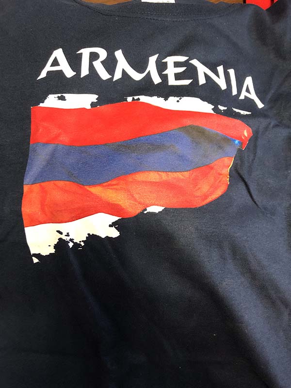 T-shirt Navy with Armenian Flag,