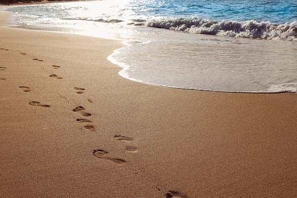 Jesus footprints in the sand