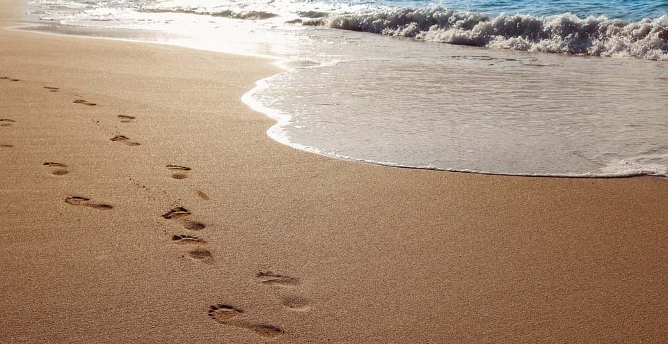 Jesus Footprints in Sand
