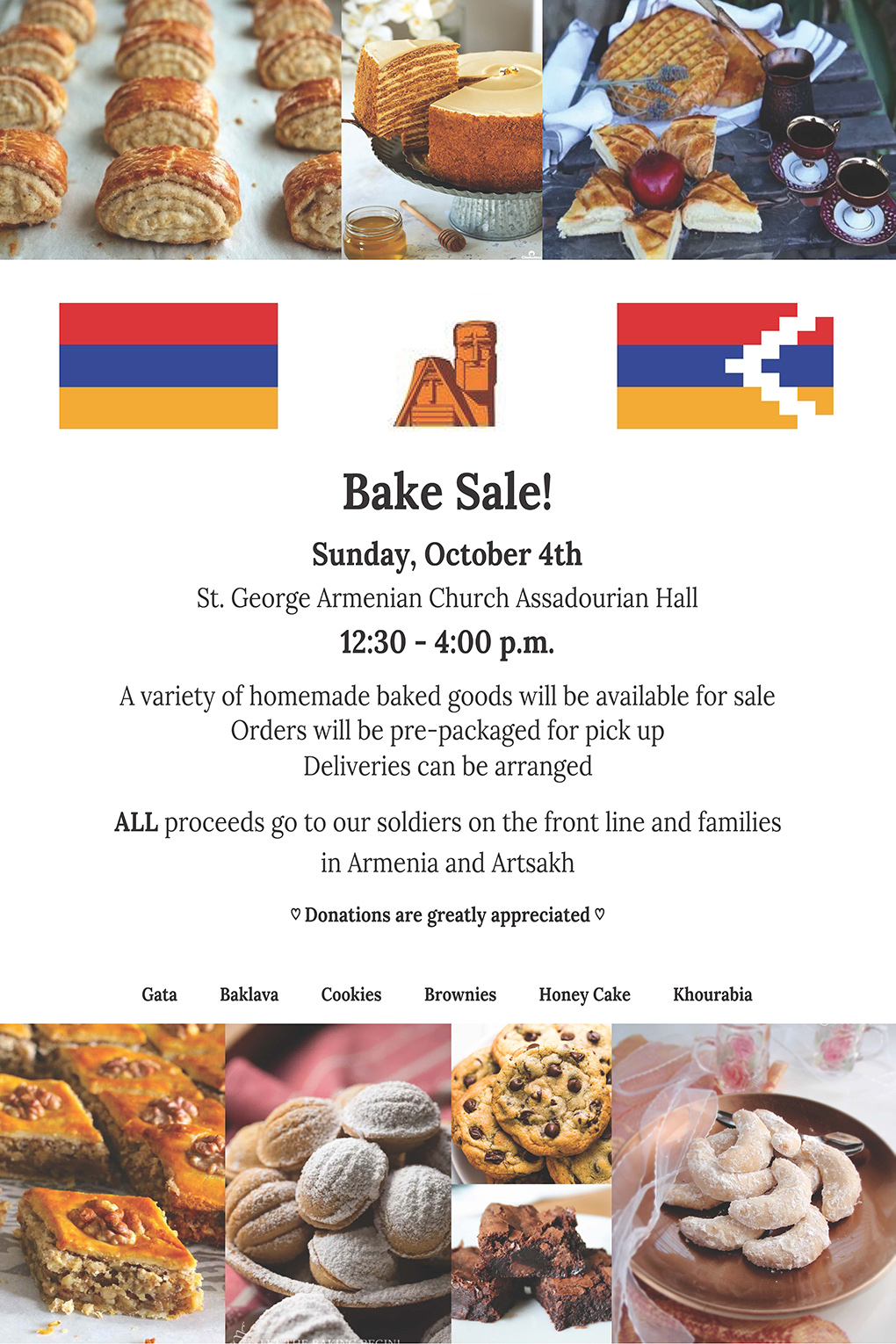 Bake Sale Fundraiser for Artsakh