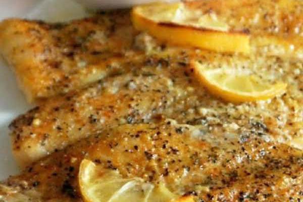 Panko crusted Cod fish fillet with lemon butter sauce
