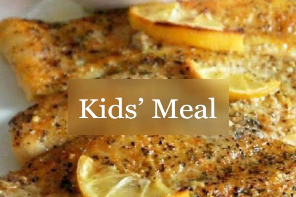 Kids meal Panko crusted Cod fish fillet with lemon butter sauce