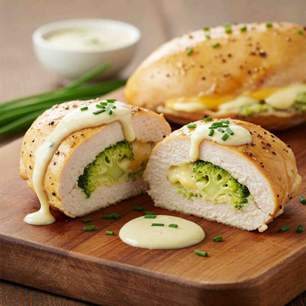 Boneless Chicken Breast Stuffed with Broccoli & Cheese